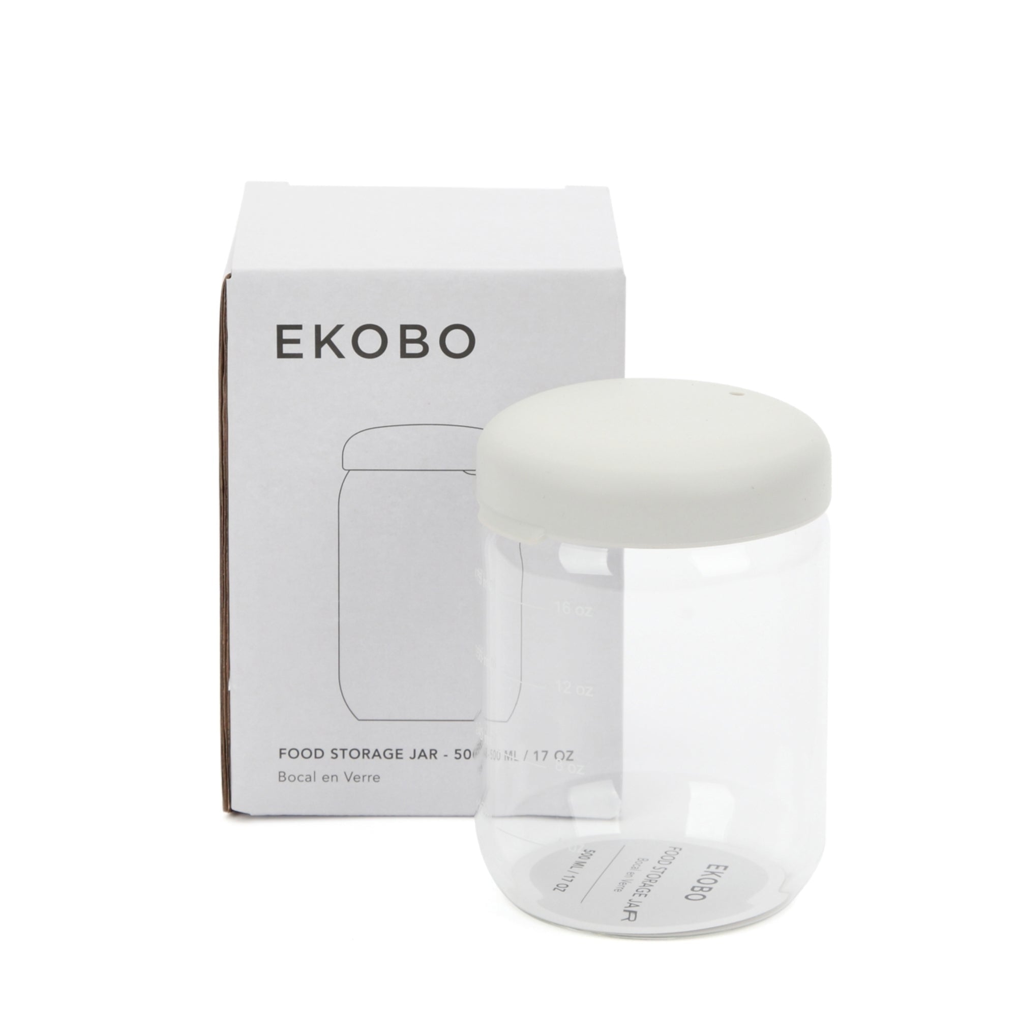 Food Storage Jar in Borosilicate Glass 17 oz - Cloud