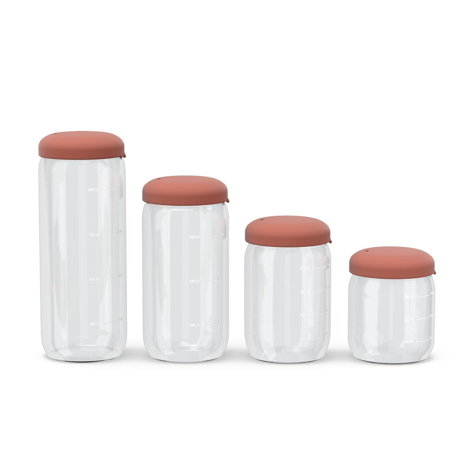 Food Storage Jar in Borosilicate Glass 25 oz - Terracotta