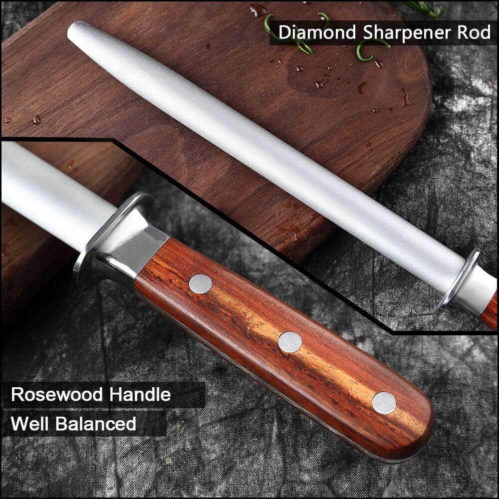 Rosewood Diamond Honing Steel
