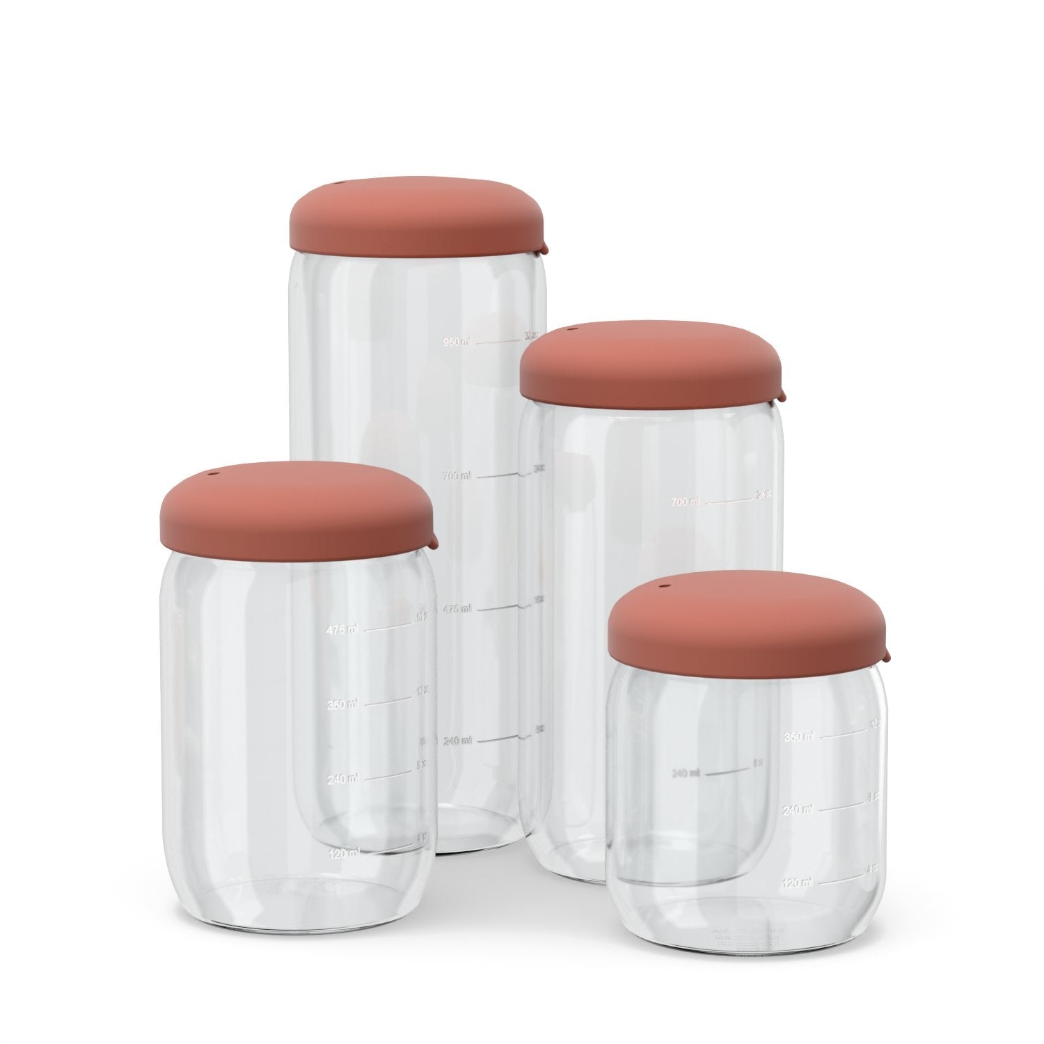 Food Storage Jar in Borosilicate Glass 34 oz - Terracotta