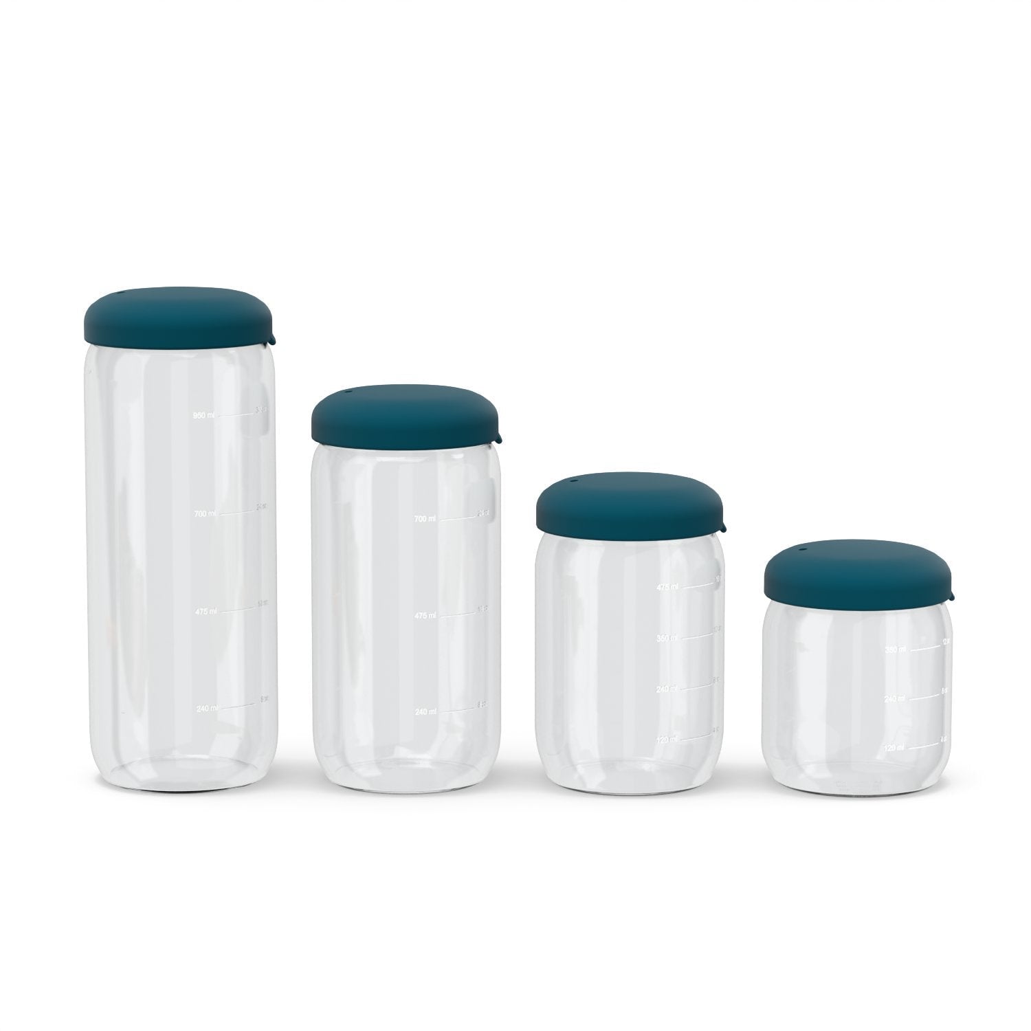 Food Storage Jar in Borosilicate Glass 17 oz - Blue Abyss